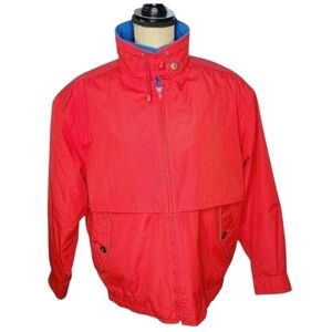 Vintage London Fog Bright Red Blue Contrast Zip Up Jacket